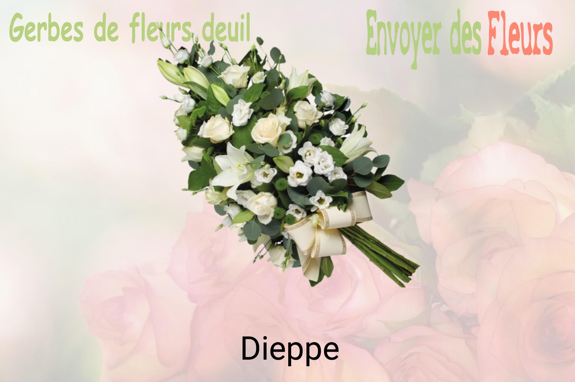 Gerbe de fleurs de deuil livrée à Dieppe